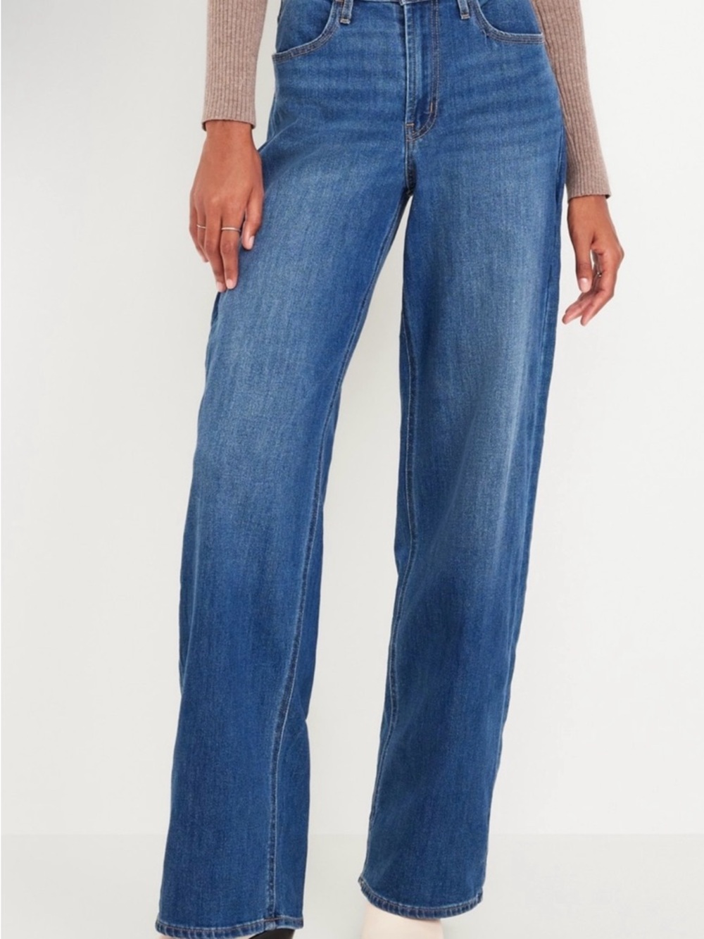 LOT OF 4- Old Navy Black and Light Blue Denim Wide Leg Jeans Bundle -REGULAR - Picture 4 of 6
